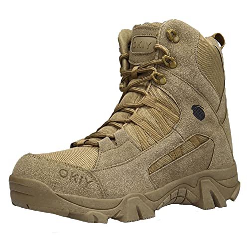 Herren Stiefel Taktische Militärstiefel Army Combat Boots mit Zipper Verschleißfest rutschfeste Outdoor Trekkingschuhe Wanderschuhe von Meidiastra