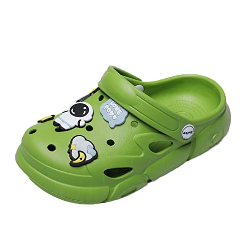 Kinder Clogs Leichtgewicht Atmungsaktiv Eva Gartenschuhe Jungen Mädchen Pool Sandalen Unisex Gummi Slides Hausschuhe Slip On Green 36/37 von Meidiastra