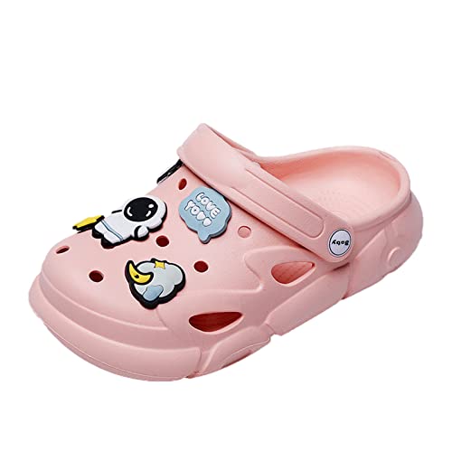 Kinder Clogs Leichtgewicht Atmungsaktiv Eva Gartenschuhe Jungen Mädchen Pool Sandalen Unisex Gummi Slides Hausschuhe Slip On Pink 36/37 von Meidiastra