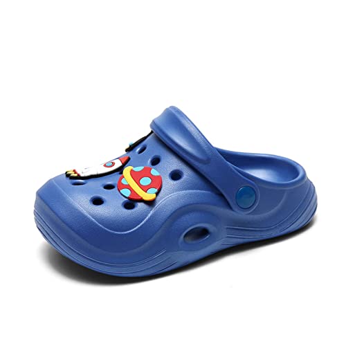 Kinder Eva Clogs Jungen Gartenschuhe Outdoor Flach Geschlossene Sandale Schuhe Mädchen Bequeme Pantoletten Sommer Leicht Sandalen Strand Hausschuhe Badeschuhe Wasserschuhe Blau 30-31 von Meidiastra