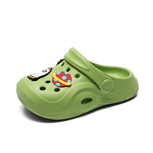 Kinder Eva Clogs Jungen Gartenschuhe Outdoor Flach Geschlossene Sandale Schuhe Mädchen Bequeme Pantoletten Sommer Leicht Sandalen Strand Hausschuhe Badeschuhe Wasserschuhe Dunkel Grün 20-21 von Meidiastra