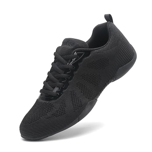 Mädchen Cheer Schuhe Damen Cheerleading Schuhe Mode Tanzschuhe Leichte Fitness Gymnastik Yoga Tanz Sneaker Schwarz42 von Meidiastra