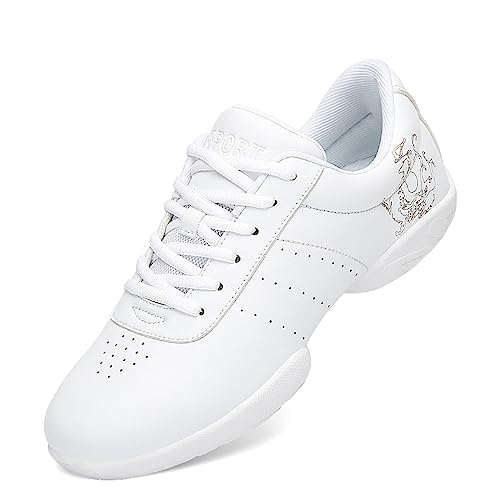 Mädchen Cheerleading Schuhe Damen Schnürsenkel Tanz Turnschuhe Gymnastik Fitness Schuhe Fashion Cheer Schuhe Yoga Aerobic Sneakers White 30 von Meidiastra