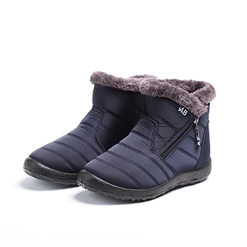 Meidiastra Damen Winterstiefel Warm gefütterte Schneestiefel Wasserdicht Rutschfest Outdoor Stiefel Stiefeletten mit Zipper von Meidiastra