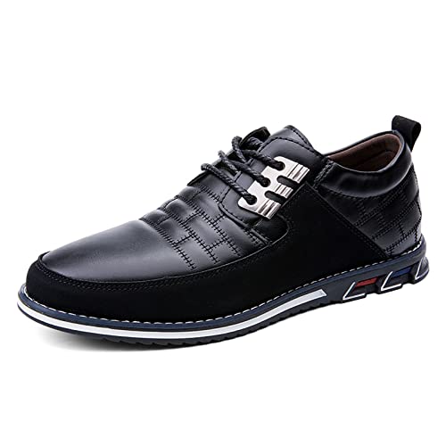 Meidiastra Herren Business Freizeitschuhe Mokassins Penny Loafers Arbeit Geschäfts Anzug Schuhe Bequem Fahrschuhe Laced Up Black 48 von Meidiastra