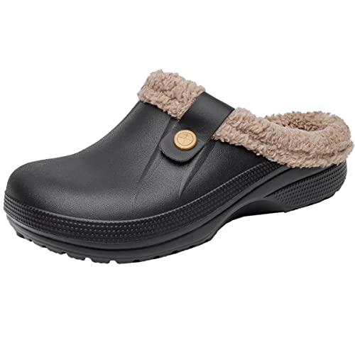 Meidiastra Herren Damen Clogs Gefüttert Winter Warme Plüsch Hausschuhe rutschfeste Gartenschuhe Outdoor Pantoletten Gr.35-47 von Meidiastra