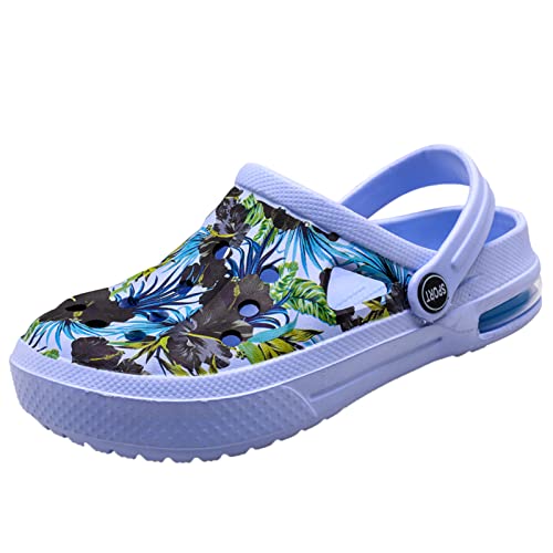Meidiastra Herren Damen Cushion Clogs Badelatschen Holzschuhe Leichte atmungsaktive Garten Holzschuhe Schuhe rutschfest Rund um das Haus Blau 41 von Meidiastra