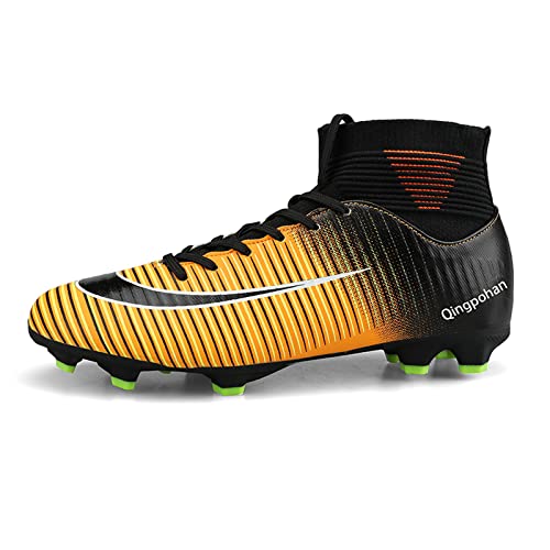 Meidiastra Herren Fußballschuhe rutschfest Spikes Cleats Jugendliche Football Schuhe High Top Soccer Boots Professionelle Athletics Trainingsschuhe Sportschuhe Gelb 38 von Meidiastra