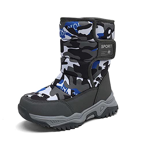 Meidiastra Kinder Winterstiefel Mädchen Jungen Winter Schneestiefel Warm Gefütterte Wasserdicht Winterschuhe Outdoor rutschfeste EU26-38 von Meidiastra