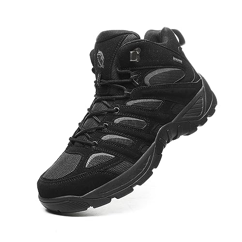 Meidiastra Stiefel Herren Militär Einsatzstiefel Army Combat Boots Verschleißfest rutschfeste Outdoor Trekkingschuhe Schwarz47 von Meidiastra