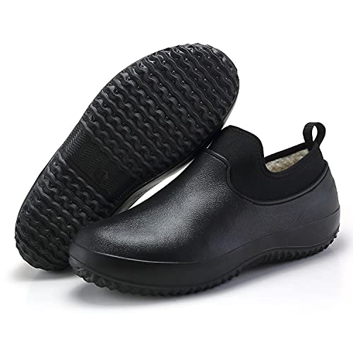 Meidiastra Unisex Küchenschuhe Bequemer Dämpfung Kochschuhe Anti-Splash Arbeisschuhe rutschfest Sportlich Schuhe Loafers Ölbeständig Koch Loafers Black 49 von Meidiastra