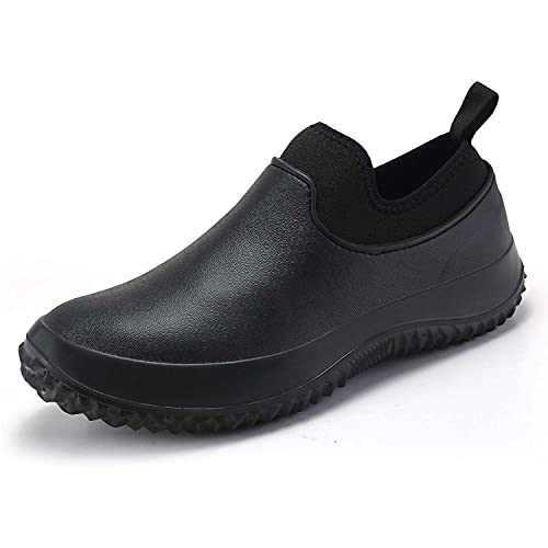 Meidiastra Unisex Küchenschuhe Bequemer Dämpfung Kochschuhe Anti-Splash Arbeisschuhe rutschfest Sportlich Schuhe Loafers Ölbeständig Koch Slippers Black 41 von Meidiastra
