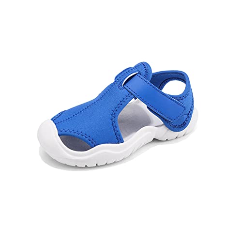 Sandalen Jungen Mädchen Aquaschuhe Badeschuhe Sommer Strandschuhe Geschlossene Zehenkappe Kinder Outdoor Sport Sandalen Blau 28 von Meidiastra