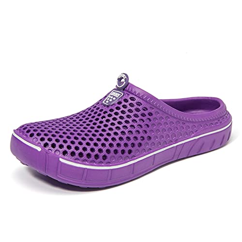 Unisex Sandalen Sommer Strand Eva Clogs Schnellverschluss Pantoffeln Komfort Latschen Leicht Rutschsicher Hausschuhe Gartenschuhe Muffin Drag Purple 38 von Meidiastra