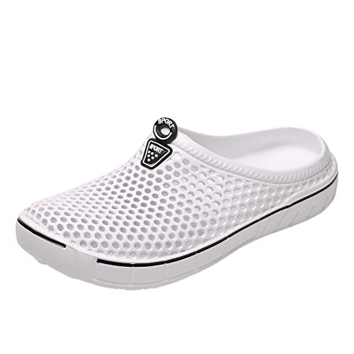 Unisex Sandalen Sommer Strand Eva Clogs Schnellverschluss Pantoffeln Komfort Latschen Leicht Rutschsicher Hausschuhe Gartenschuhe Muffin Drag White 41 von Meidiastra