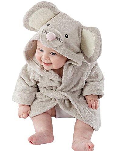 Meihuida Mädchen Jungen Baby & Fleece Bademantel Robe Super weicher Fleece Bademantel (2-3 Jahre, Maus) von Meihuida