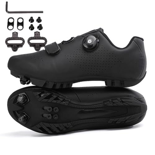 Mateju Fahrradschuhe Herren und Damen, Unisex Rennradschuhe Atmungsaktive MTB Schuhe Radschuhe MTB Leichte Mountainbike Schuhe Wasserdicht Rennrad Schuhe SPD kompatibel von Meiju