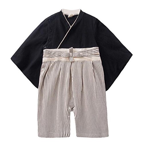 Meijunter Baby Jungen Stramplers Jumpsuits Hakama Style Kimono Suit Top Hosen Sets Säugling Kleinkind Babysuit Lange Ärmel Winter Herbst Overalls Kleider Outfits 15-24 Monate von Meijunter