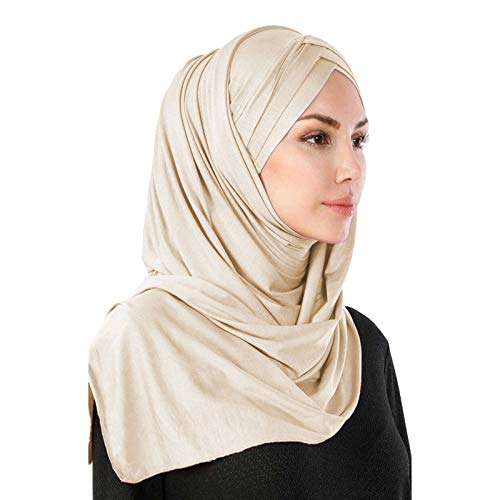 Meijunter Damen Muslim Turban Kopftuch Islamischer Naher Osten Dubai Solid Color Hijab Schal von Meijunter