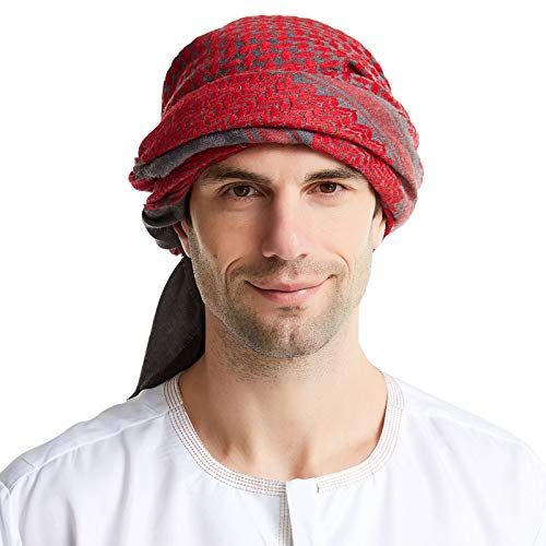 Meijunter Herren Muslim Hijab Schal Islamisches Halstuch Weiche Wolle Turban Malaysia Kopftuch Arabisches Bandana von Meijunter