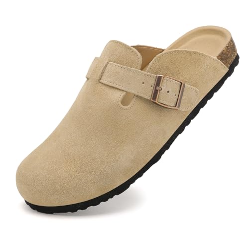 Meik Mangni Damen Herren Clogs Bequeme Wildleder Hausschuhe Frauen rutschfest Pantolette mit Premium Fußbett,Khaki,Gr.40 EU Meik Mangni Damen Herren Clogs Bequeme Wildleder Hausschuhe Frauen rutschfest Pantolette mit Premium Fußbett,Khaki,Gr.40 EU von Meik Mangni