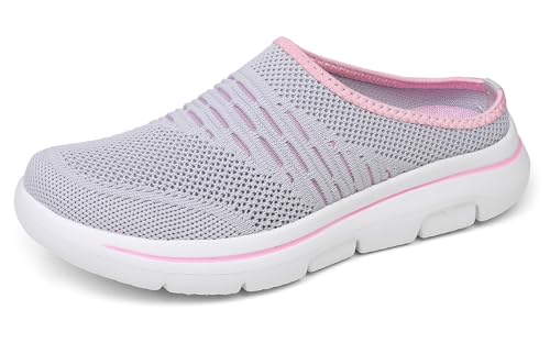 Meik Mangni Damen Hausschuhe Herren Slip On Clogs Atmungsaktive Pantoletten Weiche Mules Freizeit Gartenschuhe für Unisex Outdoor Indoor,Rosa,Gr:39 EU von Meik Mangni