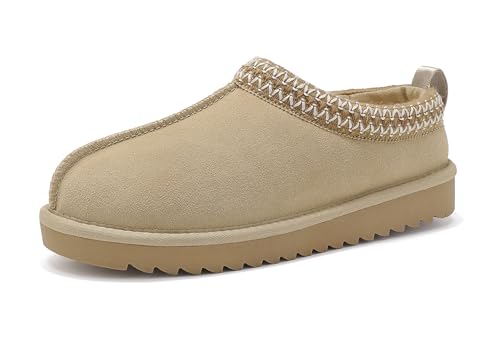 Meik Mangni Damen Hausschuhe Winter Warme Gefüttert Schuhe Hausschuhe Flache Plüsch Pantoffeln rutschfeste Slipper drinnen und draußen Beige Gr.41 von Meik Mangni