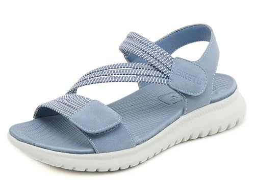 Meik Mangni Damen Sandalen Sommer Wandersandalen Freizeit Plateau rutschfeste Sandaletten Sportsandalen Wanderschuhe für Sport Strand B Blau Gr.38 von Meik Mangni
