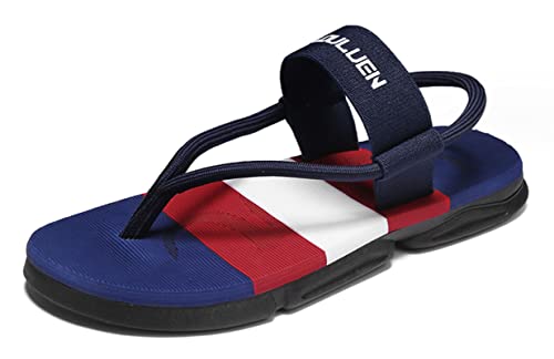 Meik Mangni Flip Flops Zehentrenner Herren Flip-On Badelatschen Sommer Strand Sandalen Comfy rutschfeste Beach Duschlatschen Sohle Dunkelblau Gr.40 von Meik Mangni