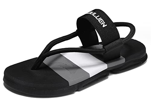 Meik Mangni Flip Flops Zehentrenner Herren Flip-On Badelatschen Sommer Strand Sandalen Comfy rutschfeste Beach Duschlatschen Sohle Schwarz Gr.42 von Meik Mangni