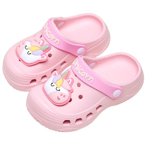 Meik Mangni Kinder Clogs Jungen Hausschuhe Mädchen Gartenschuhe Atmungsaktiv Pantoletten leichte Sandalen Badeschuhe rutschfeste B Rosa 23/24 EU von Meik Mangni