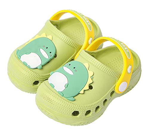 Meik Mangni Kinder Clogs Jungen Hausschuhe Mädchen Gartenschuhe Atmungsaktiv Pantoletten leichte Sandalen Badeschuhe rutschfeste Grün 19/20 EU von Meik Mangni