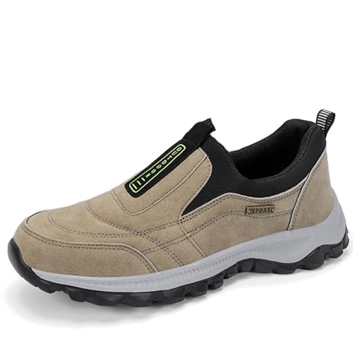 Meik Mangni Schuhe Herren Laufschuhe Slip On Sneaker Bequem Turnschuhe Fitness Trainingsschuhe Freizeitschuhe Atmungsaktiv Walkingschuhe Outdoor,Khaki,Gr:47 EU von Meik Mangni