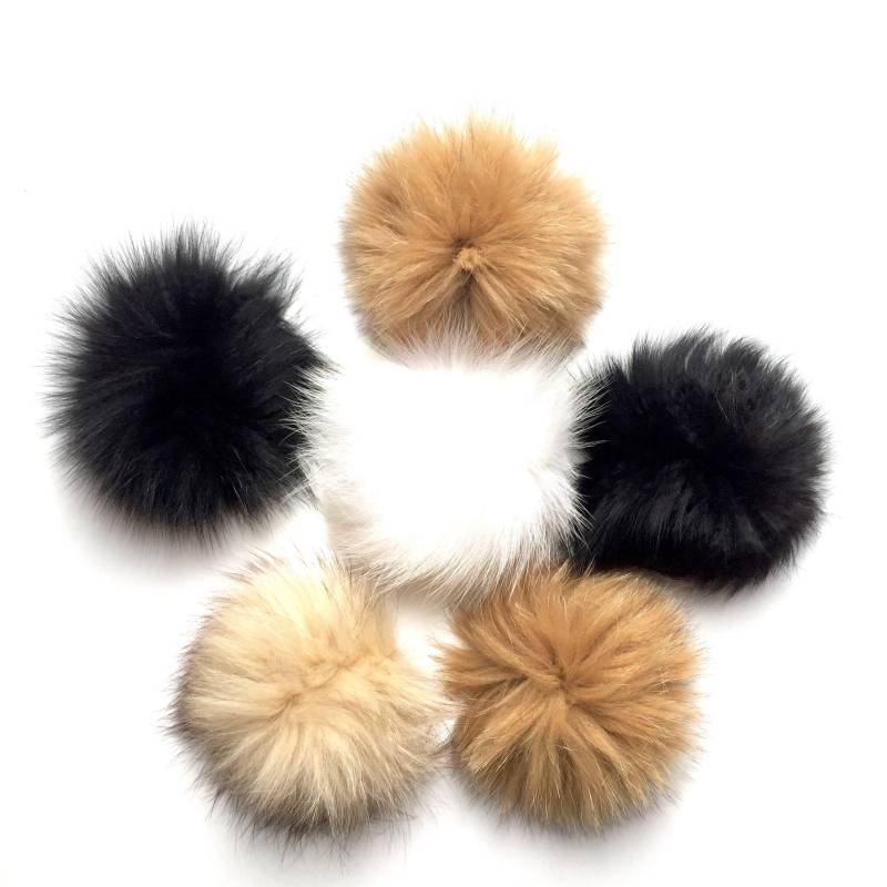 Pompoms Recycled Fuchsfell, Abnehmbare Pompoms, Für Hüte, Haarball, Bommel Hut, Pom Poms von MeikaaShop