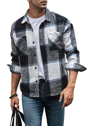 Meilicloth Blau Karohemd Damen Herren Plaid Hemden Cowboy Langarm S von Meilicloth