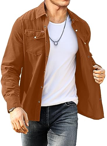 Meilicloth Cord Hemd Herren Hemdjacke Hemden Langarm Button Placke Langarm Regular Fit Casual Braun S Meilicloth Cord Hemd Herren Hemdjacke Hemden Langarm Button Placke Langarm Regular Fit Casual Braun S von Meilicloth