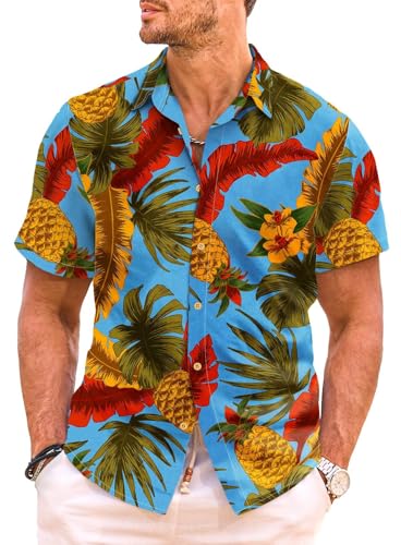 Meilicloth Hawaii Hemd Männer Funky Hawaiihemd Herren Kurzarm Sommer Urlaub Aloha Bedruckter Strand Hawaii Shirt Bügelfrei Button Down Unisex C Himmelblau XL Meilicloth Hawaii Hemd Männer Funky Hawaiihemd Herren Kurzarm Sommer Urlaub Aloha Bedruckter Strand Hawaii Shirt Bügelfrei Button Down Unisex C Himmelblau XL von Meilicloth