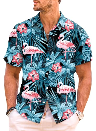 Meilicloth Hawaii Hemd Männer Hawaiihemd Herren Funky hawaiihemd Casual Flamingo Hawaii Shirt Sommer Strandhemd Kurzarm Sommerhemd B Blau-1 S Meilicloth Hawaii Hemd Männer Hawaiihemd Herren Funky hawaiihemd Casual Flamingo Hawaii Shirt Sommer Strandhemd Kurzarm Sommerhemd B Blau-1 S von Meilicloth