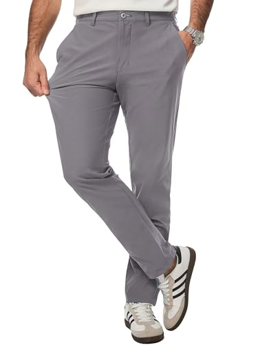 Meilicloth Herren Anzughose Chino Hose Herren Chinohose Stretchhose Herren Sporthose Casual Freizeithose mit Enger Passform A Grau 40 von Meilicloth
