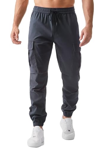 Meilicloth Herren Cargohose Stretch Chinohose Herren Hose Outdoorhose Cargo Hosen Männer Sporthose mit Kordelzug Casual Freizeithose Jogger Sweatpants mit Taschen Grau-1 36 von Meilicloth
