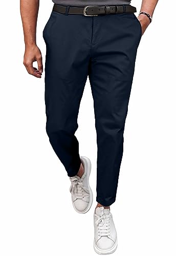 Meilicloth Herren Chino Hose Anzughose Herren Chinohose Stretchhose Herren Baumwolle Sporthose Casual Freizeithose mit Enger Passform Blau 34 von Meilicloth