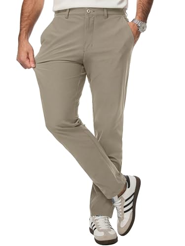 Meilicloth Herren Chino Hose Anzughose Herren Chinohose Stretchhose Herren Sporthose Casual Freizeithose mit Enger Passform A Parchment 38 von Meilicloth