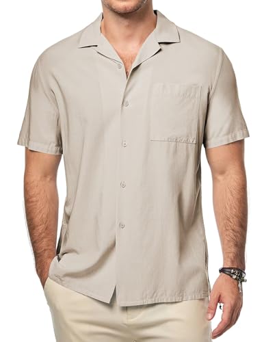 Meilicloth Herren Hemd Kurzarm Freizeithemd Regular fit Casual Party Strand Sommerhemd Shirt Casual Mode Regular Fit Parchment XL Meilicloth Herren Hemd Kurzarm Freizeithemd Regular fit Casual Party Strand Sommerhemd Shirt Casual Mode Regular Fit Parchment XL von Meilicloth