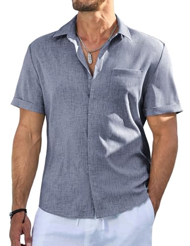 Meilicloth Herren Hemd Kurzarm Hawaiihemd Freizeithemd Regular fit Casual Strand Sommerhemd Shirt Casual Mode Regular Fit Party Strand Parchment 2XL von Meilicloth