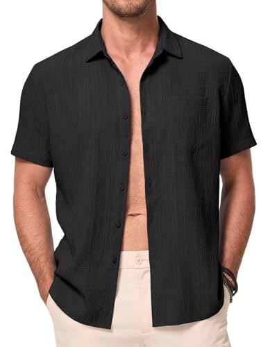 Meilicloth Herren Hemd Kurzarm Hawaiihemd Freizeithemd Regular fit Casual Strand Sommerhemd Shirt Casual Mode Regular Fit Party Strand Schwarz 2XL Meilicloth Herren Hemd Kurzarm Hawaiihemd Freizeithemd Regular fit Casual Strand Sommerhemd Shirt Casual Mode Regular Fit Party Strand Schwarz 2XL von Meilicloth