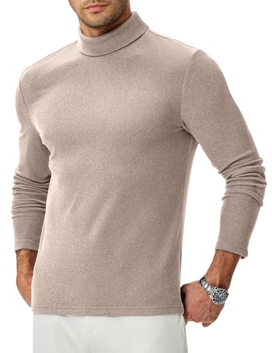 Meilicloth Herren Rollkragenshirt Longsleeve Leichter Dünnes Rollkragenpullover Bequemer Rolli Pulli Elastisch Shirt Langarm Einfarbig Rauchgrau 3XL von Meilicloth