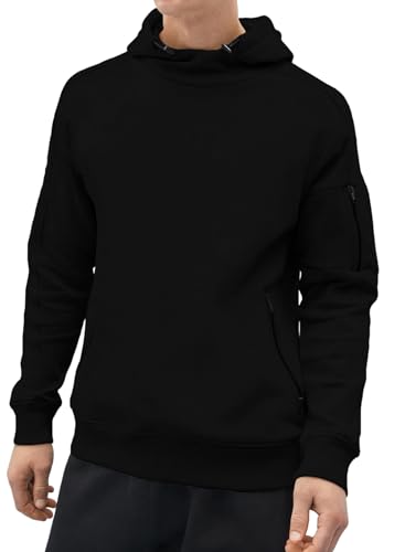 Meilicloth Hoodie Herren Zip Männer Workout Kapuzenpullover Sweatshirt Pullover Schwarz XL von Meilicloth