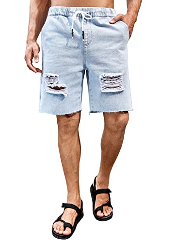 Meilicloth Jeans Shorts Herren Shorts Sommer Denim Western Casual C Himmelblau L von Meilicloth