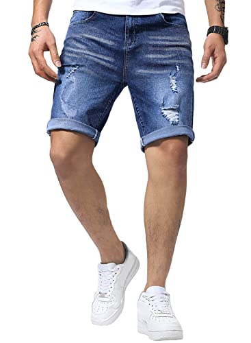 Meilicloth Jeans Shorts Kurze Herren Shorts Sommer Denim Western Casual Navy blau L von Meilicloth