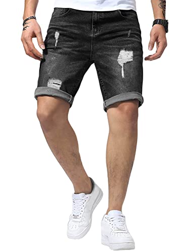 Meilicloth Jeans Shorts Kurze Herren Shorts Sommer Denim Western Casual Schwarz XL von Meilicloth